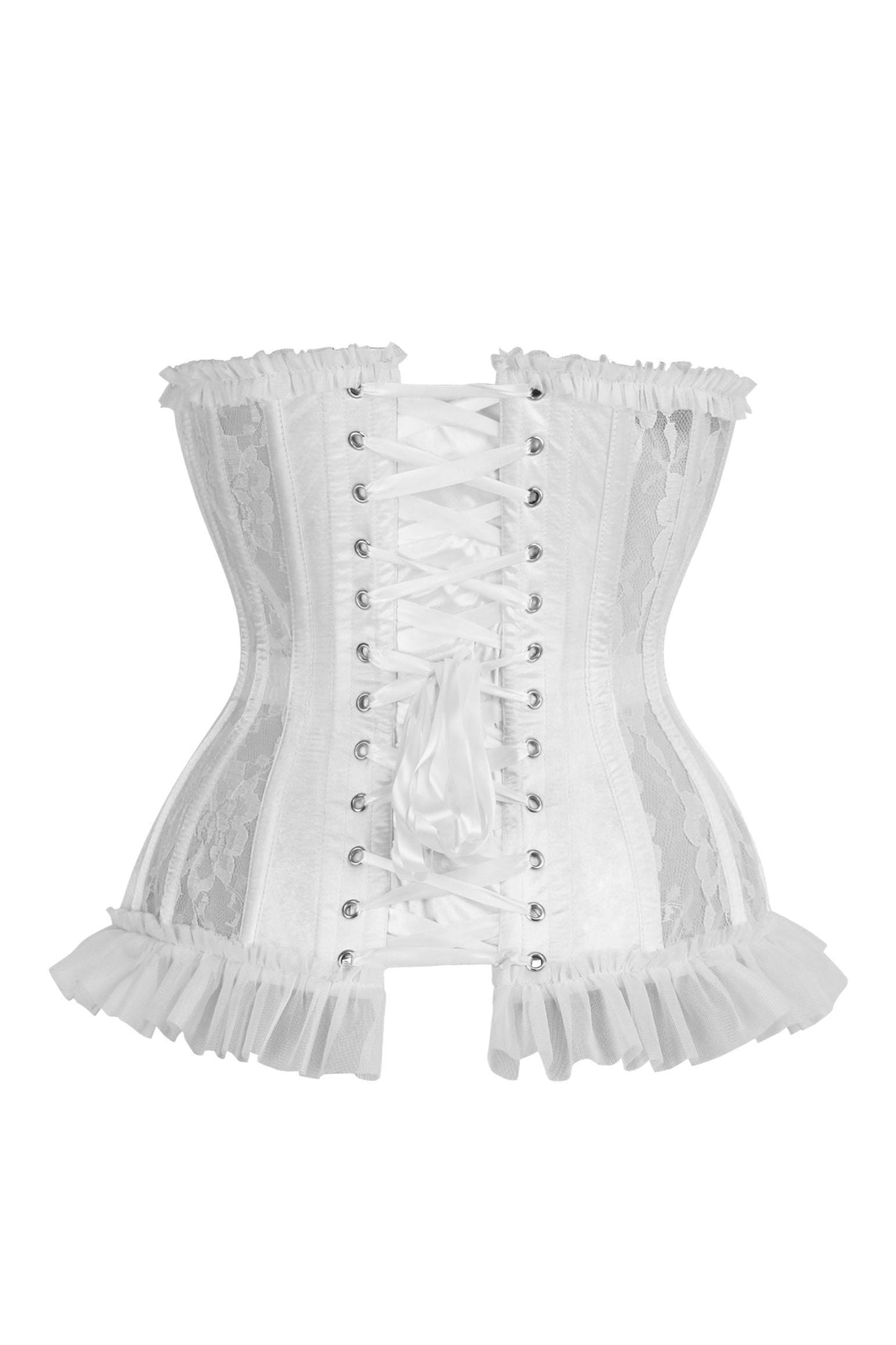 Top Drawer Steel Boned White Lace Underwire Burlesque Underbust Corset Cincher - Daisy Corsets