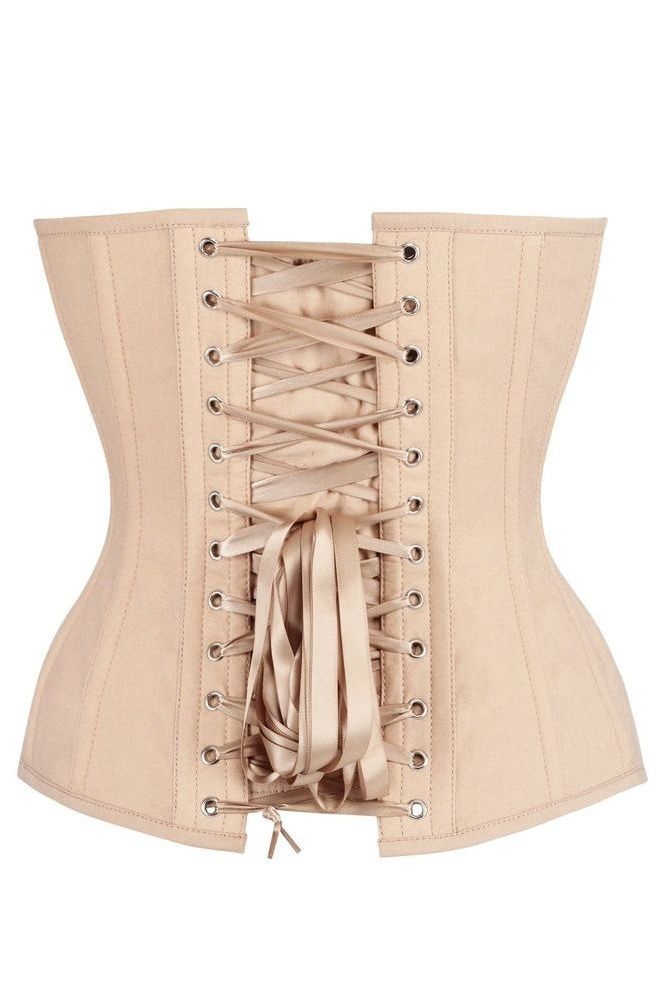 Top Drawer Tan Cotton Steel Boned Overbust Corset - Daisy Corsets