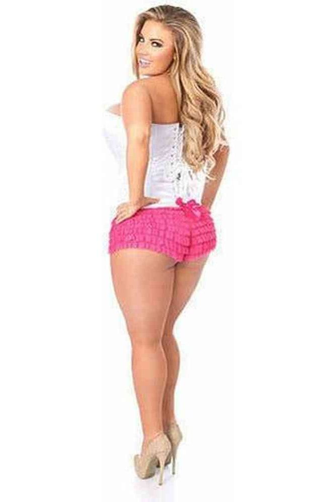 Top Drawer White Satin Steel Boned Corset - Daisy Corsets