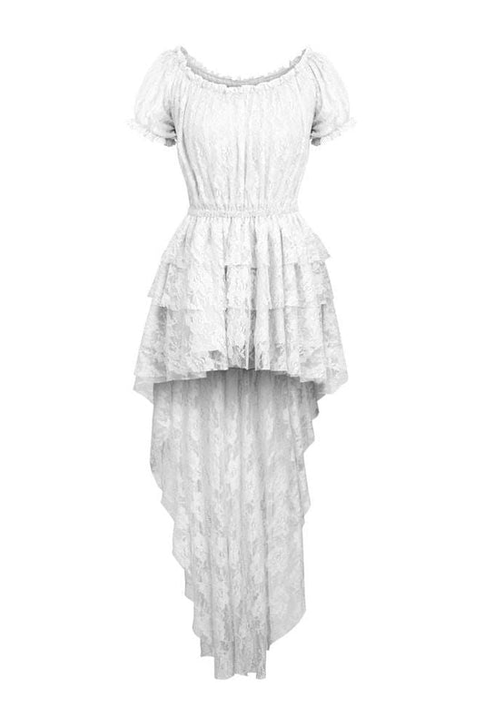 White High Low Lace Dress - Daisy Corsets