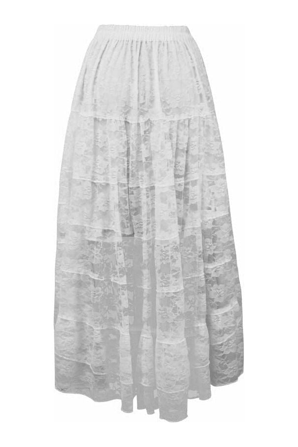 White Lace Skirt - Daisy Corsets