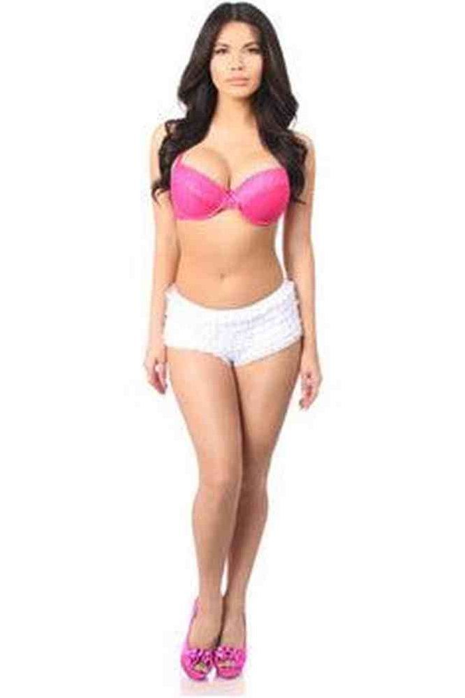 White Ruffle Panty w/Bow - Daisy Corsets