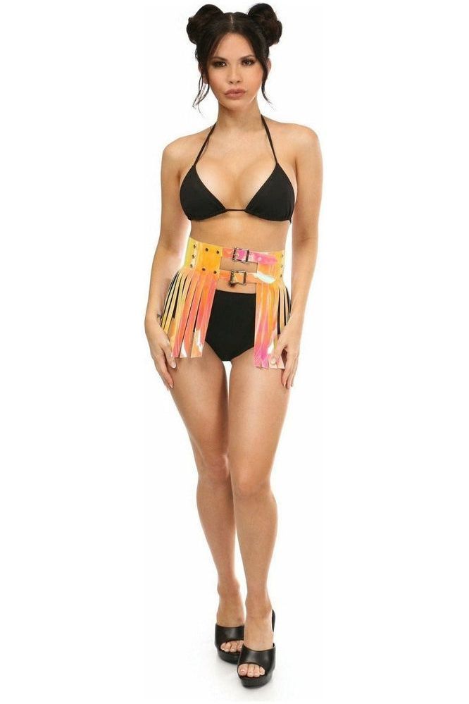 Yellow/Pink Holo Fringe Skirt - Daisy Corsets