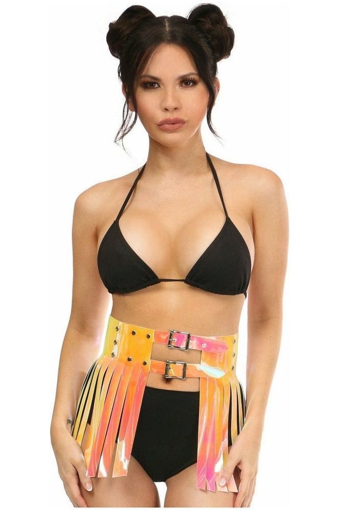 Yellow/Pink Holo Fringe Skirt - Daisy Corsets